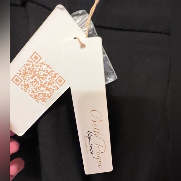 NWT Bella Poque size M black high waisted flared retro midi skirt with pockets - Picture 7 of 11